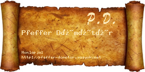 Pfeffer Dömötör névjegykártya